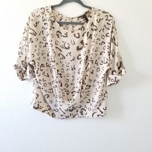 BCBGMaxAzria Cheetah Print Blouse 1/2 Sleeve Light